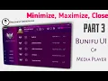 How to make maximize minimize and close button code in c
