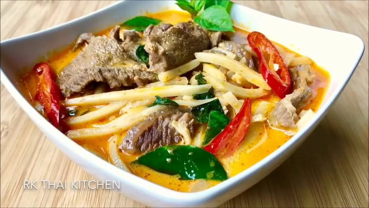  Thai Red Curry Beef with Bamboo Shoots.