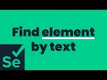 Selenium Find Element by Text Step-By-Step