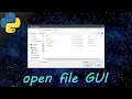 Python GUI open a file filedialog