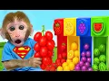Download Lagu Macaco Bon Bon vai à fazenda para colher frutas e fazer sorvete de frutas com o bebê macaco