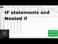 How to create if statement and nested if in Excel