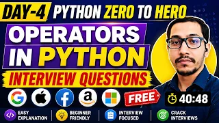 Python Operators Full Concept Arithmetic Comparison Logical Operations