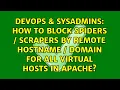 How to block Spiders Scrapers by REMOTE hostname domain for all Virtual Hosts in Apache