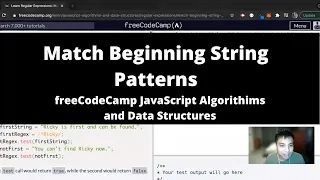 Match Beginning String Patterns Regular Expressions freeCodeCamp tutorial