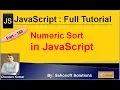 Numeric Sort in JavaScript JavaScript Full Tutorial in Hindi