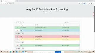 Angular 10 Datatable Row Expanding Teaser
