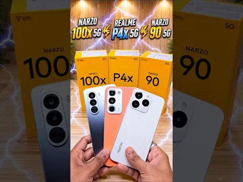 Narzo 100x 5G vs Realme P4x 5G vs Narzo 90 5G - Unboxing & Comparison #shorts