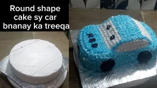 Download Car theme cake for boys// Round shape cake sy car bnany ka Asan treeqa🛣️ MP3