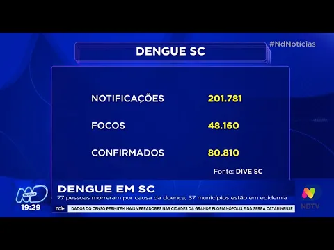 Dengue em SC: 77 pessoas morreram por causa da doença; 37 municípios estão em epidemia
