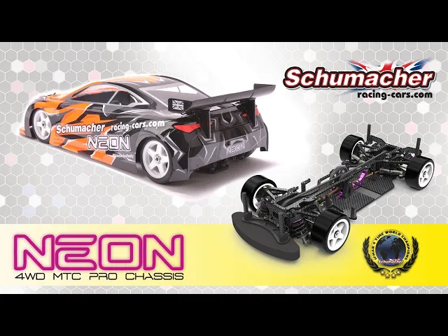 Schumacher NEON MTC - S2 - 1/10 Mini RC Touring Car Kit - (M-Chassis Size) K204 (Needs all electrics and a 225mm Wheelbase body)