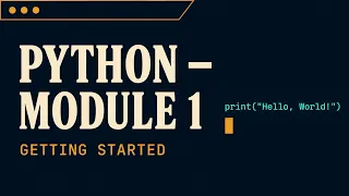 Python Full Course Module 1 Python Fundamentals Setup