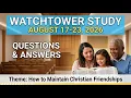 WATCHTOWER STUDY AUGUST 17-23 2026 QUESTIONS ANSWERS THIS WEEK WEEKEND JW MEETING