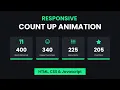 Responsive Number Counting Animation HTML CSS Javascript