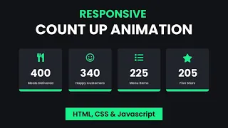 Responsive Number Counting Animation HTML CSS Javascript