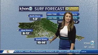 High surf advisory in effect with an increase in trade winds