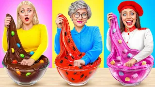 أنا مقابل جدتي في تحدي تحضير الطعام حيل المطبخ اللذيذة Bubba DO Challenge 