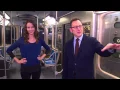 Person of Interest Amy Acker and Michael Emerson Tour the Subway Set