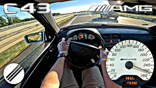 1999 Mercedes-Benz C43 AMG W202 *V8* Top Speed Drive on German Autobahn🏎
