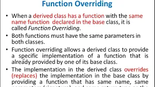 Function Overloading Vs function Overriding SE Comp