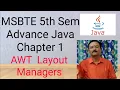 Layout Managers in Java Advance Java 5th sem MSBTE awt
