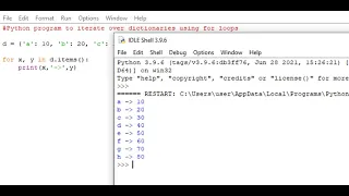 python program to iterate over dictionaries using for loops