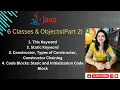 Lec 6 Part 2 Classes Objects this and static Keyword Constructor Types Code Blocks Types