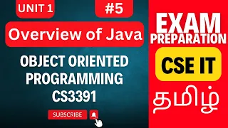 Overview of Java Object Oriented Programming CS3391 Unit 1 Concepts