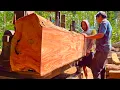 Download Lagu FANTASTIS..! Tanpa Banyak Bicara Kayu Mahoni Besar Langsung Digergaji Bahan Papan Furniture