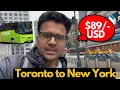 Toronto to New York by Flixi Bus Canada Usa border immigration questions Full 10 Hours bus tour