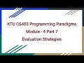 KTU CS403 Programming Paradigm Module 4 Part 6 Overview of Scheme language - Eval Apply Equality fn