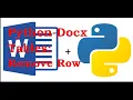 Python Docx-Tables Removing a row Under 1 Minute