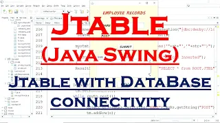 JTable How to use JTable JTable with Database Connectivity Java Table Display JTable records