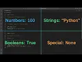 Python Literals Explained Numbers Strings Boolean More Lec 9