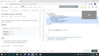 Leetcode 303 Range sum query immutable
