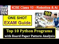 ICSE Class 10 Robotics AI Top 10 Python Programs for Board Exam 2026 Expected Questions Set 1