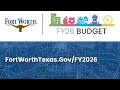 City of Fort Worth FY26 Recommended Budget