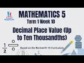 Math 5 Term 1 Week 10 Decimal Place Value Up to Ten Thousandths