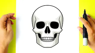 Como DESENHAR uma CAVEIRA - Cómo DIBUJAR una CALAVERA - fácil
