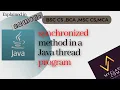 Java thread PROGRAM with synchronization METHOD