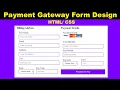 Create A Responsive Payment Gateway Form Design Using HTML CSS only Web Designing Tutorial