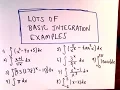 Lots of Basic Antiderivative Integration Integral Examples