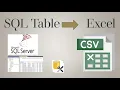Comment importer donnees de la table SQL vers Excel