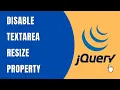 Disable Textarea Resize Property with jQuery HowToCodeSchool com