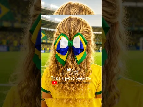 Como Fazer um Laço de Fita da Copa do Mundo Brasil 2026 - Laço Lara - Polyana Formozo #copadomundo