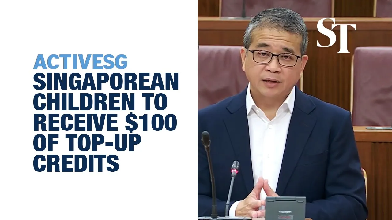 Singaporean children to receive $100 top-up of ActiveSG credits | In Parliament