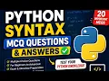 Python Syntax MCQ Questions and Answers 20 Important Python Quiz for Beginners Python Syntax MCQ