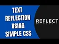 How To Create CSS Text Reflection HowToCodeSchool com