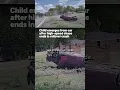 Child emerges from car after high-speed chase ends in rollover crash