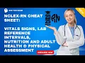 Know This to Pass NCLEX-RN Cheat Sheet Vitals Labs Nutrition Assessment
